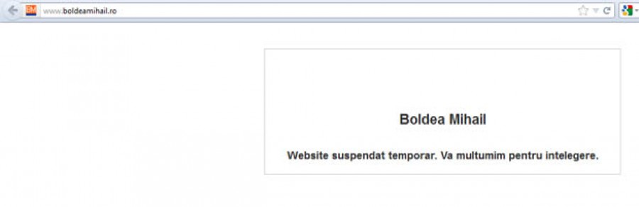 Site-ul lui Boldea a fost suspendat