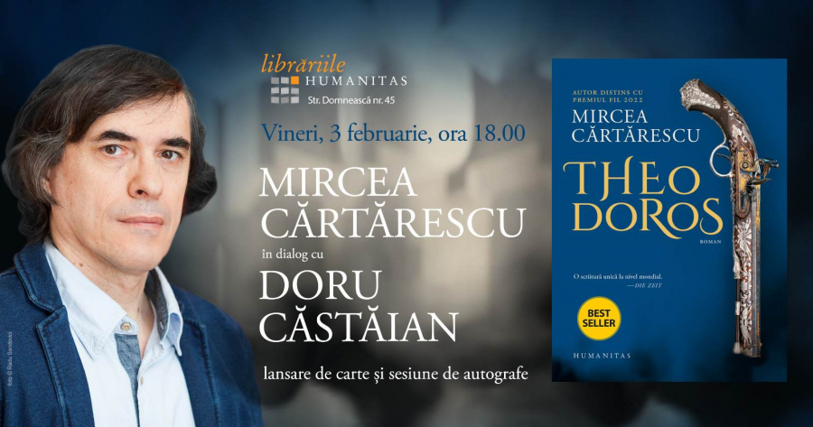 Mircea Cărtărescu îşi lansează romanul „Theodoros” la Galaţi