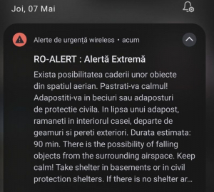 Mesaj RO-ALERT primit doar de unii gălăţeni. Ce spune Inspectoratul pentru Situaţii de Urgenţă Galaţi