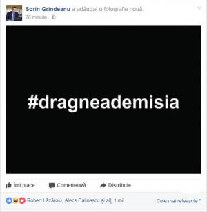 #dragneademisia, postarea premierului pe Facebook