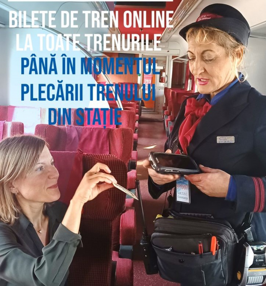 Biletele CFR pot fi cumpărate din orice tren