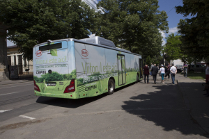 Autobuzul electric pe care gălăţenii l-au putut testa în 2014