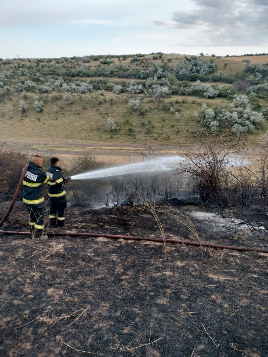 Incendieri intenţionate în judeţul Galaţi. Pompierii au stins câteva focare şi încă intervin