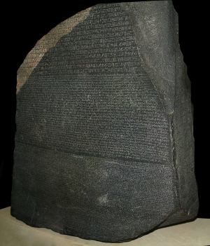În imagine, piatra din Rosetta