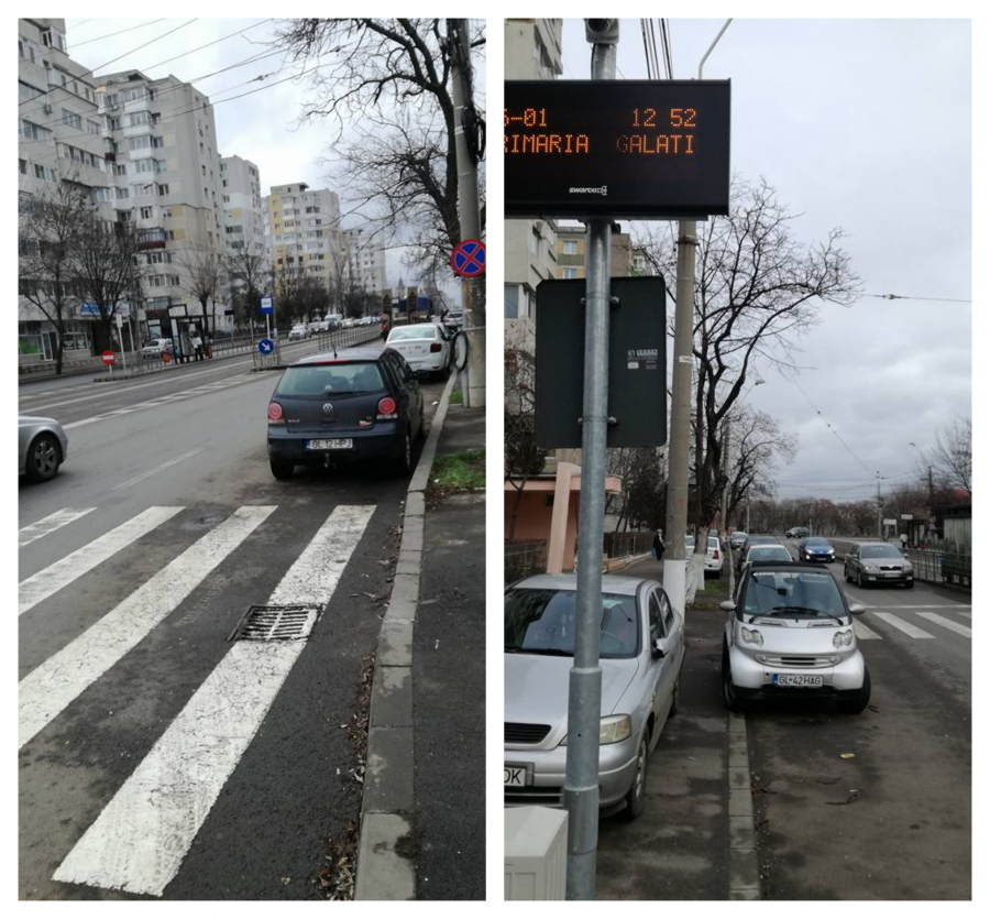 Masini parcate ilegal în intersecție