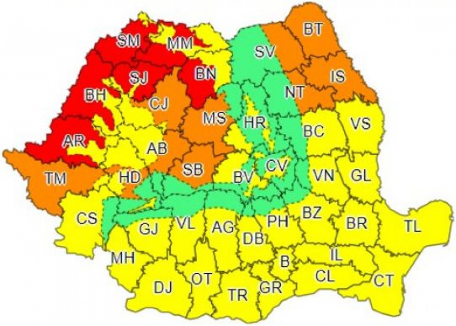 Galațiul rămâne sub cod galben de căldură