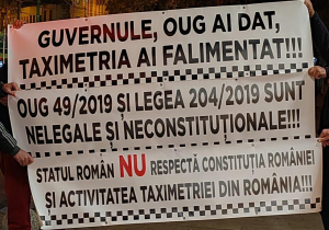 Protest &quot;pe două picioare&quot; al taximetriștilor gălățeni, împotriva transportului alternativ