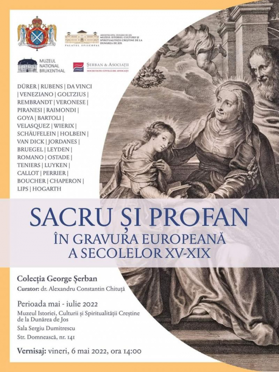 Rembrandt, Tițian, Rubens și Da Vinci, într-o expoziție de excepție, la Galați