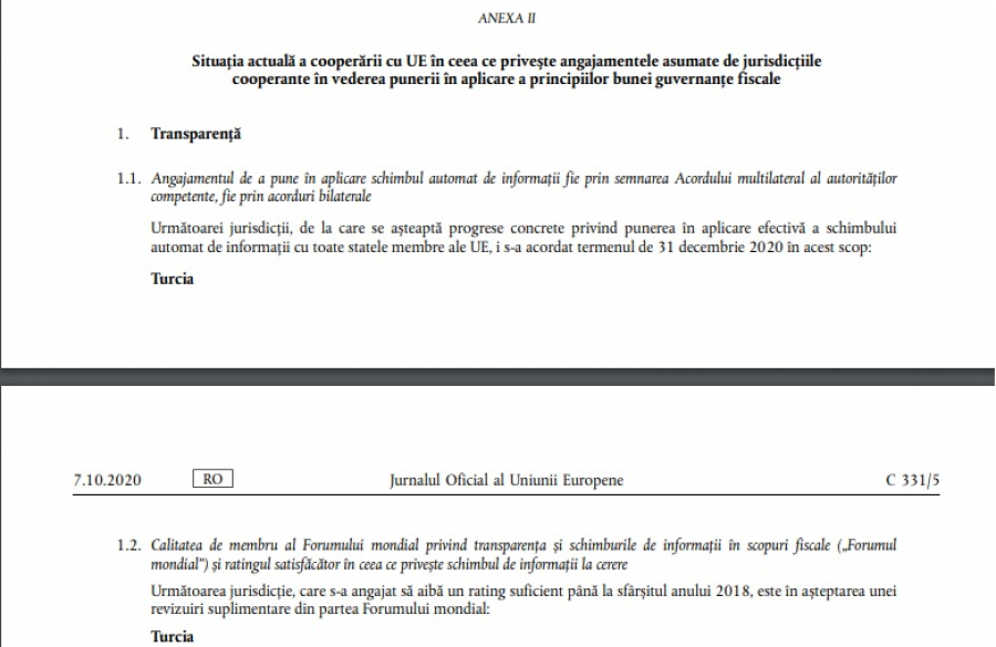 Modificări fiscale la achizițiile din Turcia