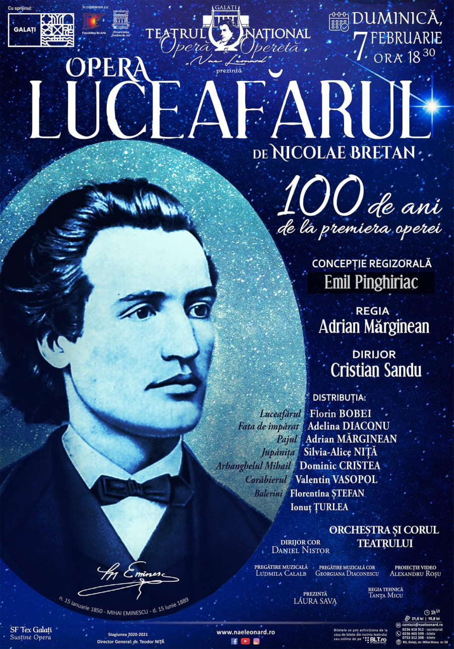 Opera ”Luceafărul” - spectacol extraordinar la 100 de ani de la premieră
