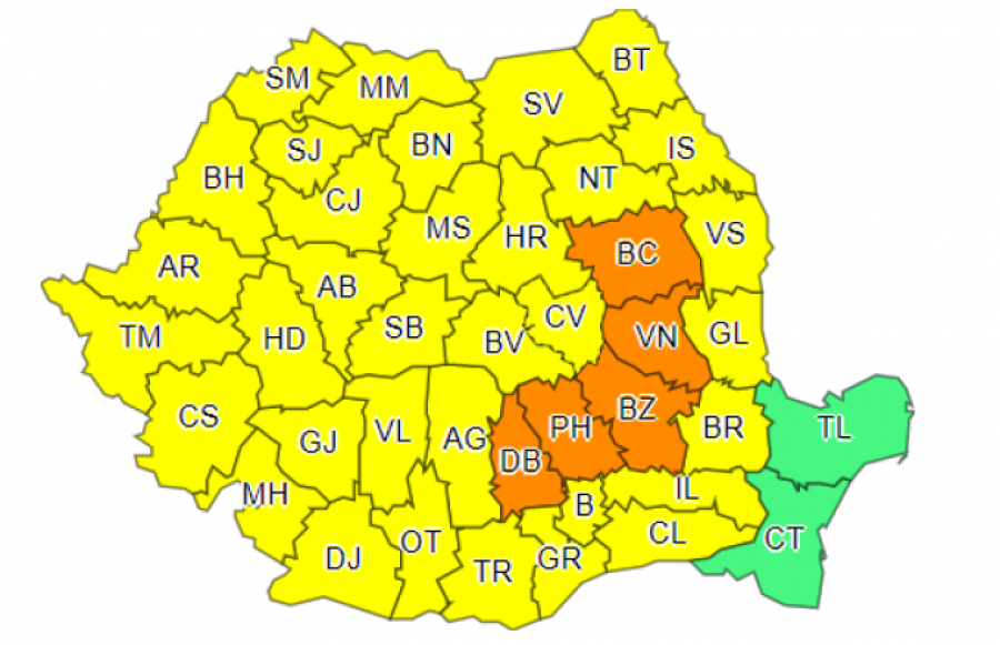 Galaţiul, sub COD GALBEN de VIJELII. Ce avertizează meteorologii | RECOMANDĂRI pentru populaţie