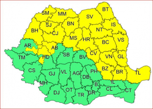 Galaţiul, sub cod galben de instabilitate atmosferică