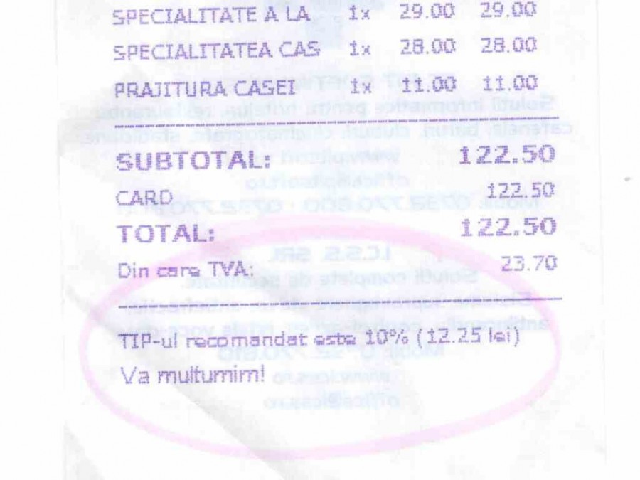 ANAT propune bacşişul obligatoriu în restaurante. Proprietarii văd diferit iniţiativa