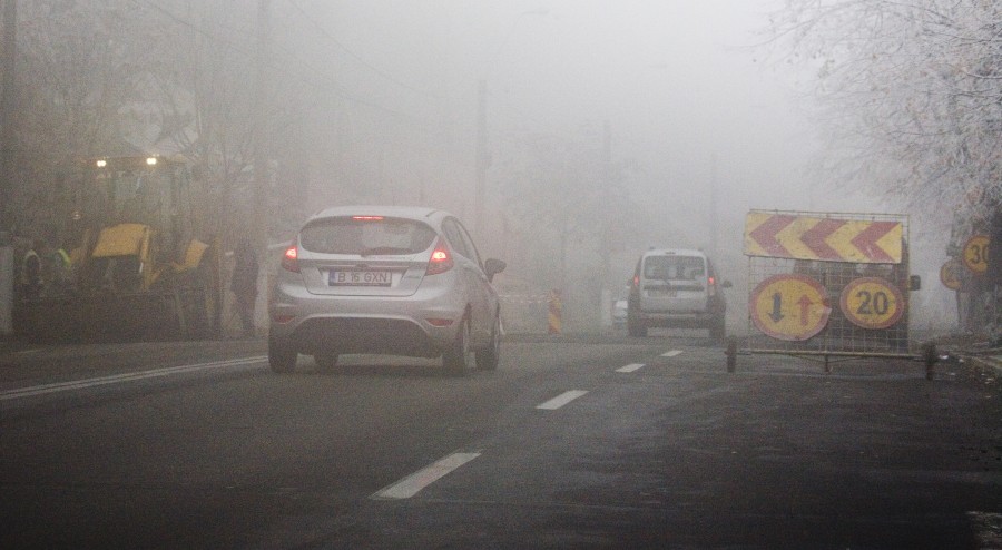 Faleza Superioară, asfaltare în ceaţă