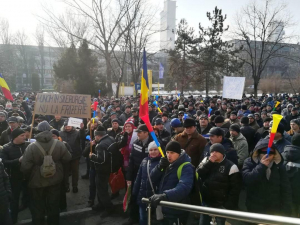 Imagine de la protestele spontane din ianuarie