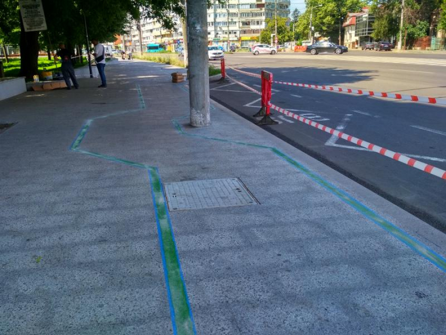 Pistă pentru biciclete, în curs de amenajare