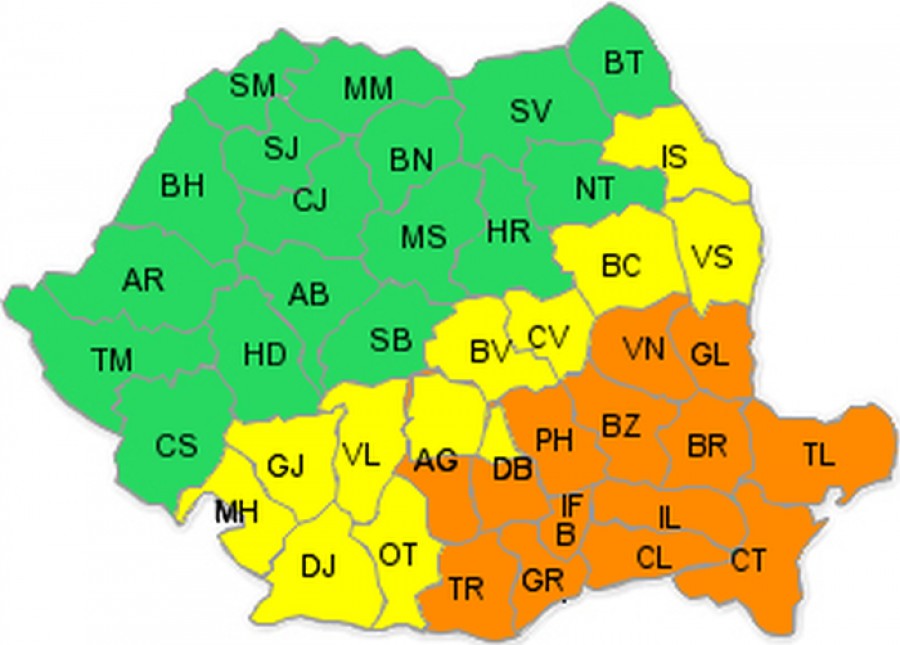 UPDATE Galaţiul, iarăşi sub avertizare cod portocaliu de viscol şi ninsoare