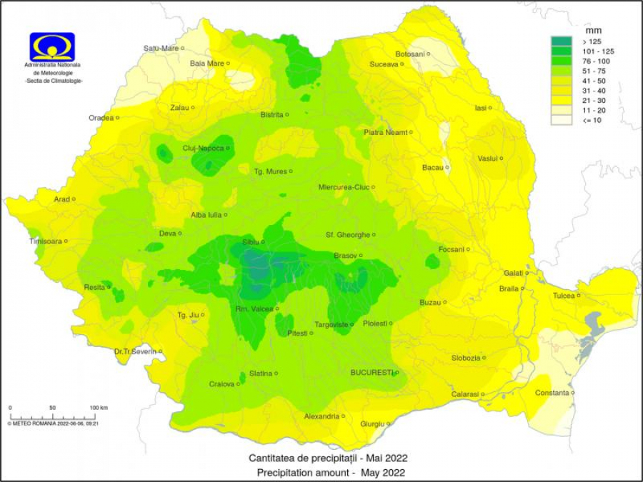 Regiuni întinse, afectate de lipsa de precipitații