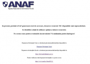 Portalul ANAF, blocat