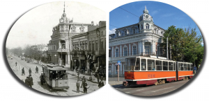 Tramvaiul pe strada Traian în &quot;Galaţii de odinioară&quot; şi acum 
