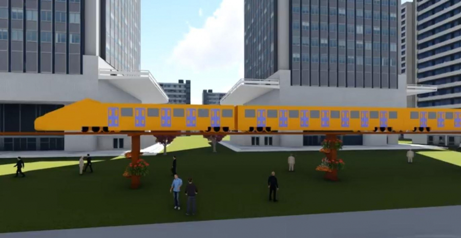Mini-tren suspendat, imaginat de studenţii de la Inginerie (VIDEO)