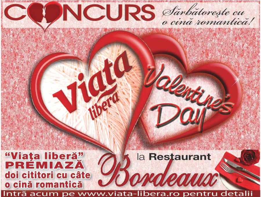 CONCURS | Sărbătoreşte Valentine's Day cu o cină romantică!