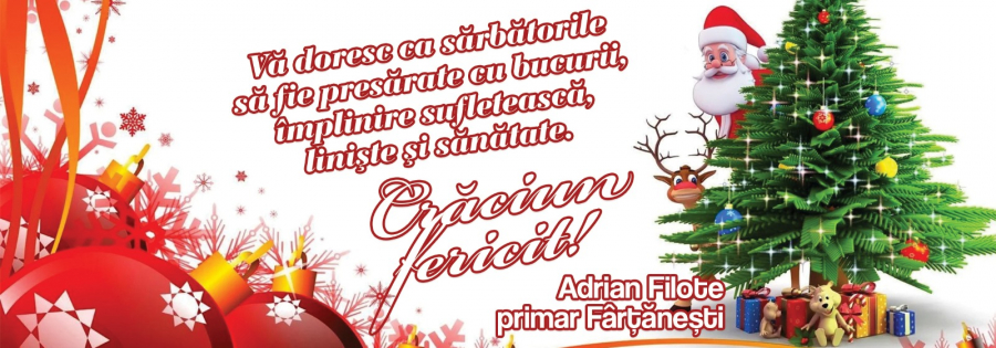 Adrian Filote, primarul comunei Fârţăneşti, vă ureaza Crăciun fericit!