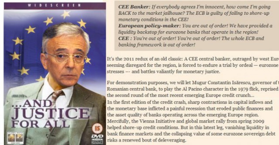 Financial Times: Isărescu, în locul lui Al Pacino, în "Dreptate pentru toţi": BCE şi sistemul au întrecut măsura!