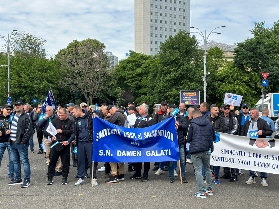 Sindicaliști gălățeni din Damen, la mitingul BNS din Capitală