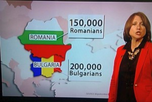 FOTO / BBC prezintă harta României în culorile steagului bulgar, în timpul unei dezbateri despre imigraţie