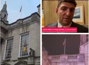 Drapelul României, pe Primăria din Leeds. „Diploma Ambasadorului”, pentru tecuceanul Alex Dan Dumitru