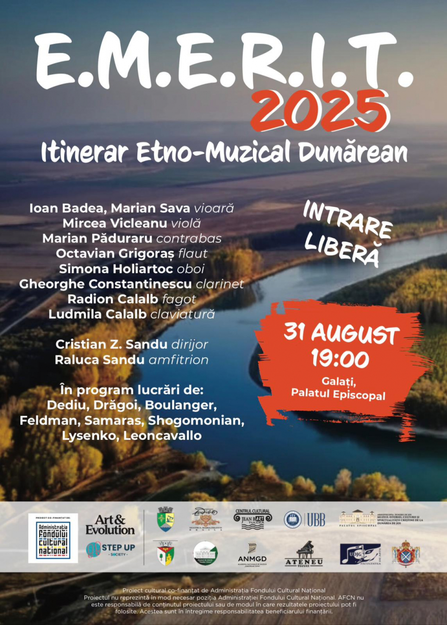 O călătorie muzicală unică în zona Dunării de Jos. Când și unde au loc concertele