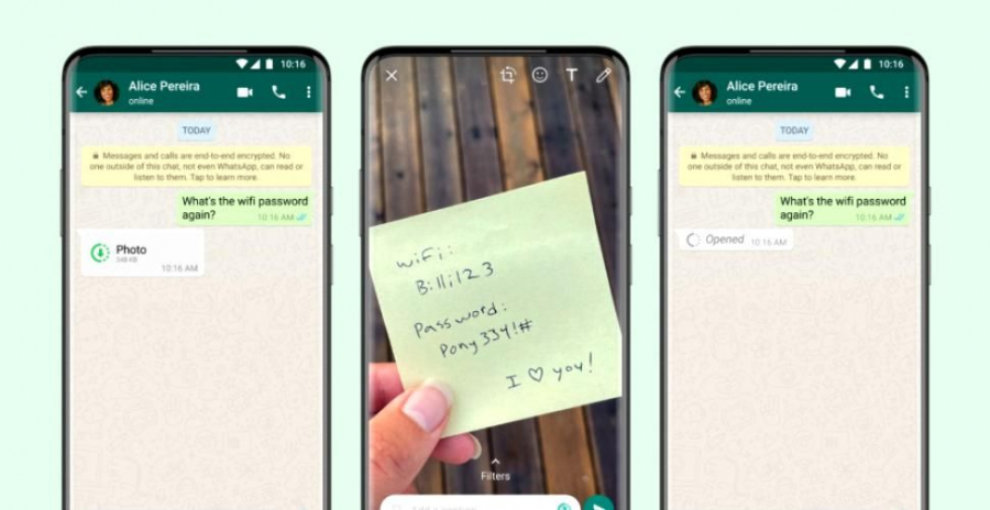 WhatsApp introduce opțiunea View Once, pentru schimburi de poze și clipuri video