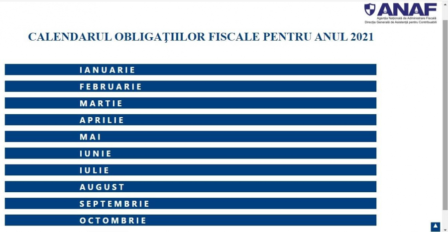 Calendarul obligațiilor fiscale din luna octombrie