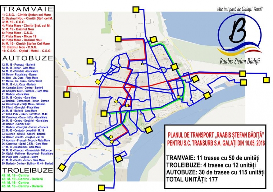 Propunere pentru TRANSPORTUL PUBLIC gălăţean