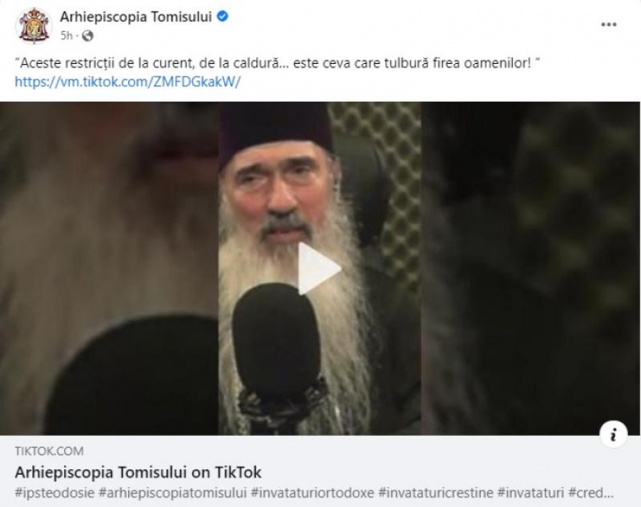 Arhiepiscopia Tomisului prezintă „învățături” pe TikTok