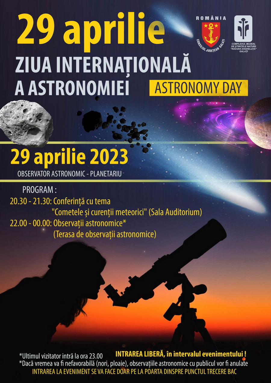 Comete, meteoriţi şi observaţii astronomice, la muzeu