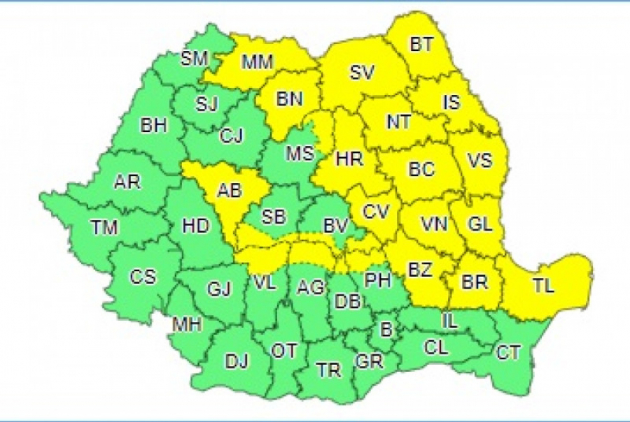 Meteorologii au emis un cod galben de vijelii pentru zona Galațiului