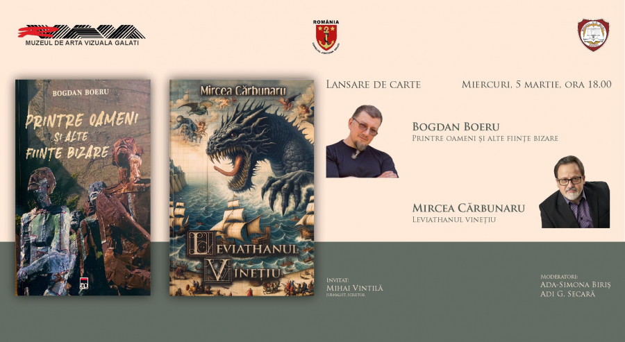 Lansare de carte. Gălăţenii, invitaţi să descopere doi autori remarcabili