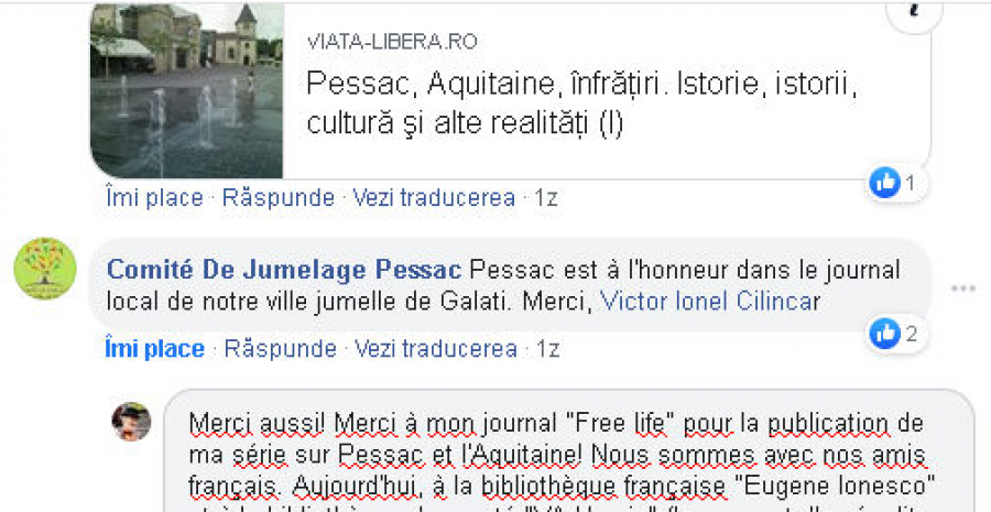 ”Viaţa liberă” şi Victor Cilincă, apreciaţi de fraţii francezi