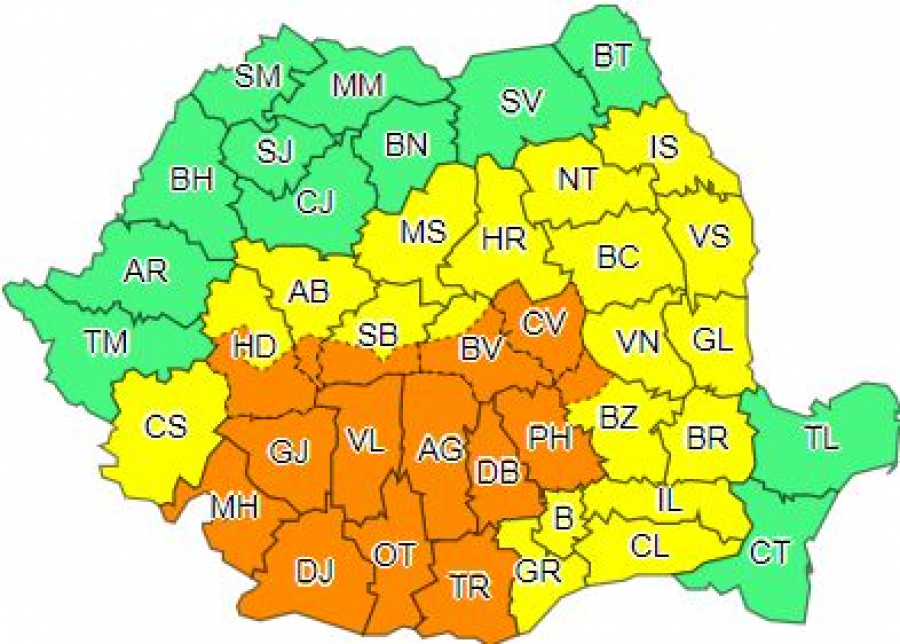 AVERTIZARE METEO: Galațiul, sub COD GALBEN de PLOI