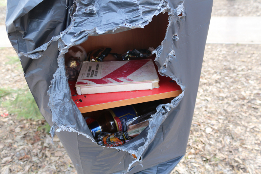 Biblioteca stradală a ajuns coş de gunoi