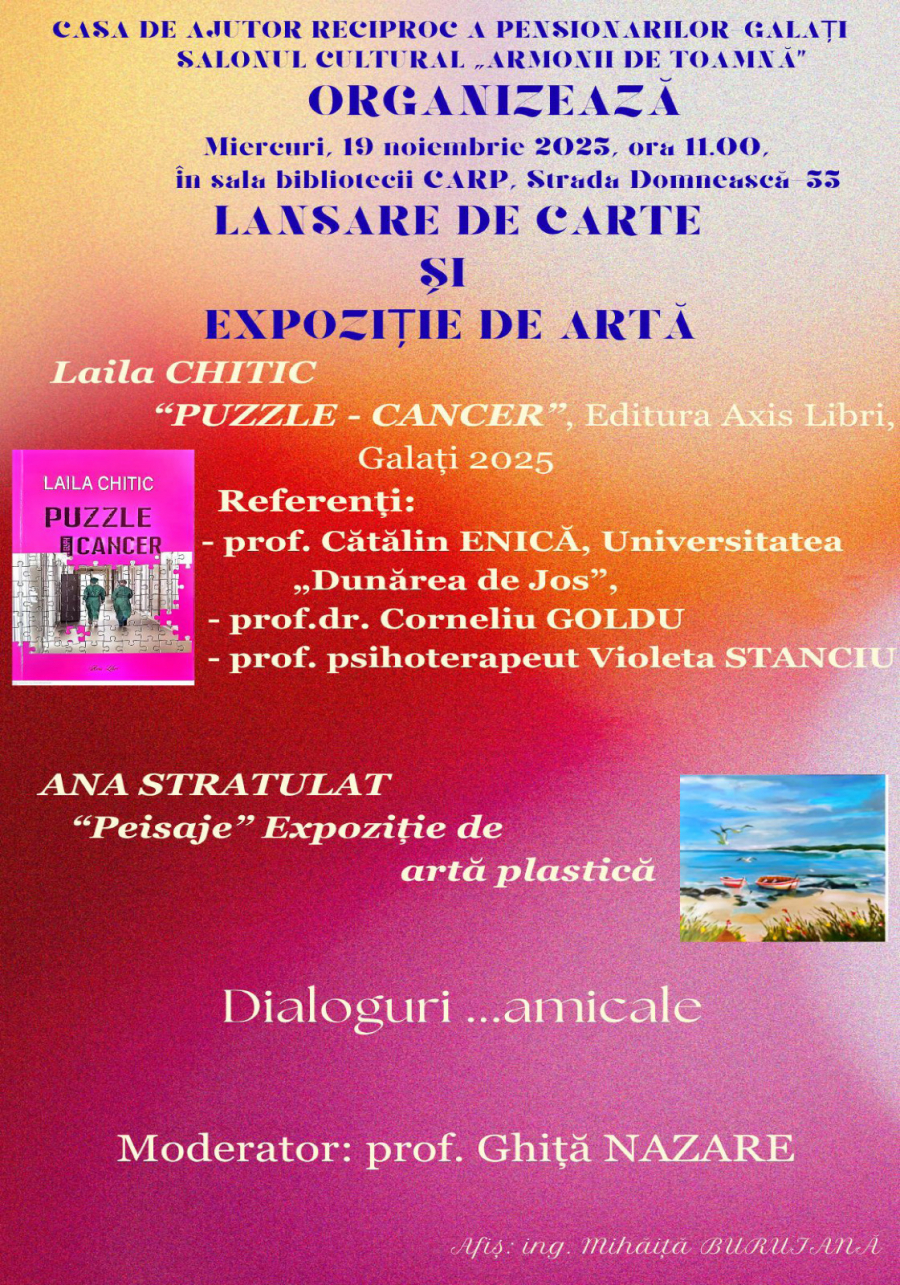 "Puzzle Cancer", de Laila Chitic, o invitaţie la introspecţie