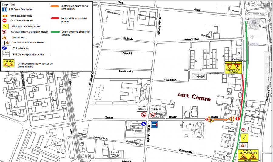 O nouă prelungire a restricțiilor de trafic la intersecția Eroilor – Domnească