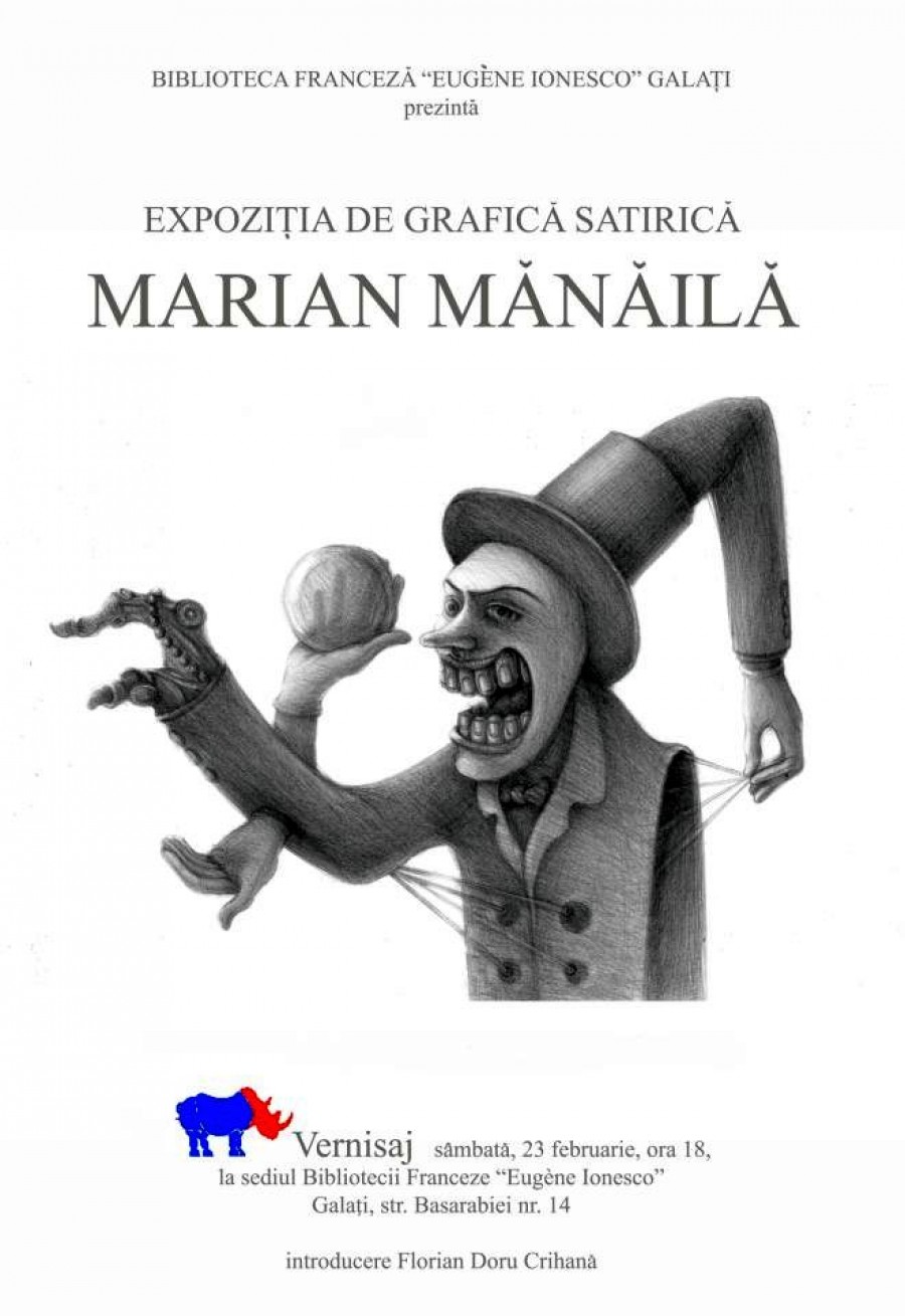 Expoziţie de grafică satirică semnată de Marian Mănăilă, sâmbătă, la Biblioteca Franceză