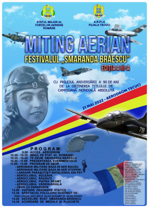 Miting aviatic la Tecuci, pe 21 mai 2022