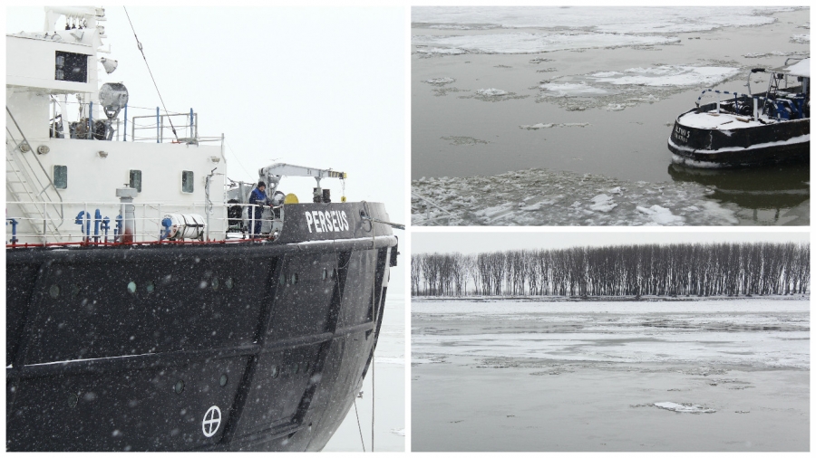 Au apărut primele sloiuri de gheaţă pe Dunăre | Nava "Perseus" va patrula de la Brăila la Tulcea
