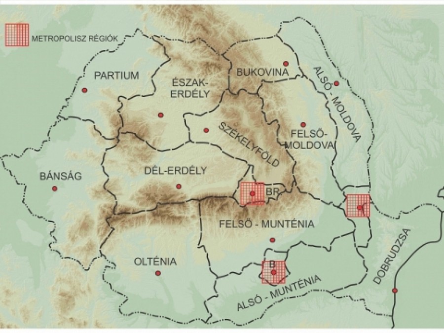 Partidul Popular Maghiar propune 3 regiuni istorice mari: Transilvania, Moldova, Ţara Românească şi 14 regiuni integrate