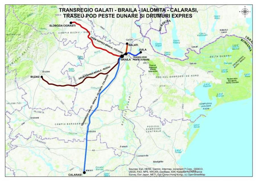 Prima etapă a drumului TransRegio Galați-Călărași, via Autostrada Soarelui