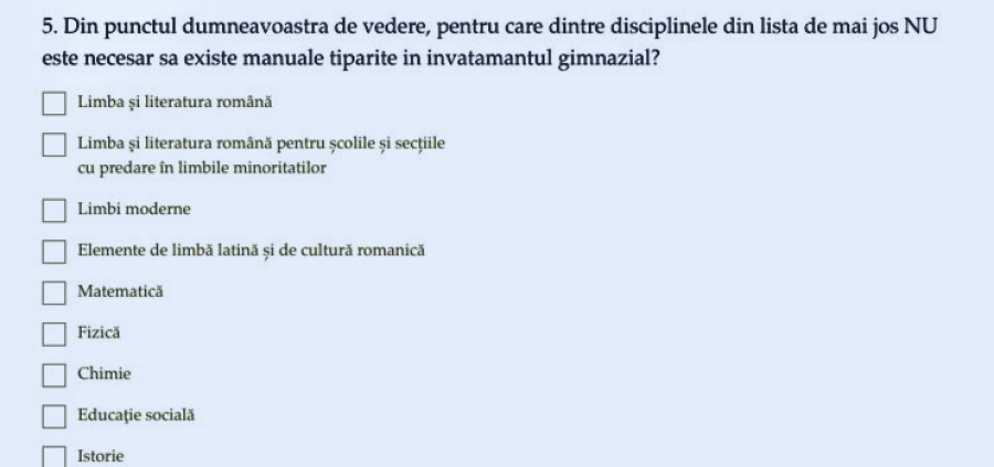 Ministerul Educaţiei face sondaj despre necesitatea tipăririi manualelor